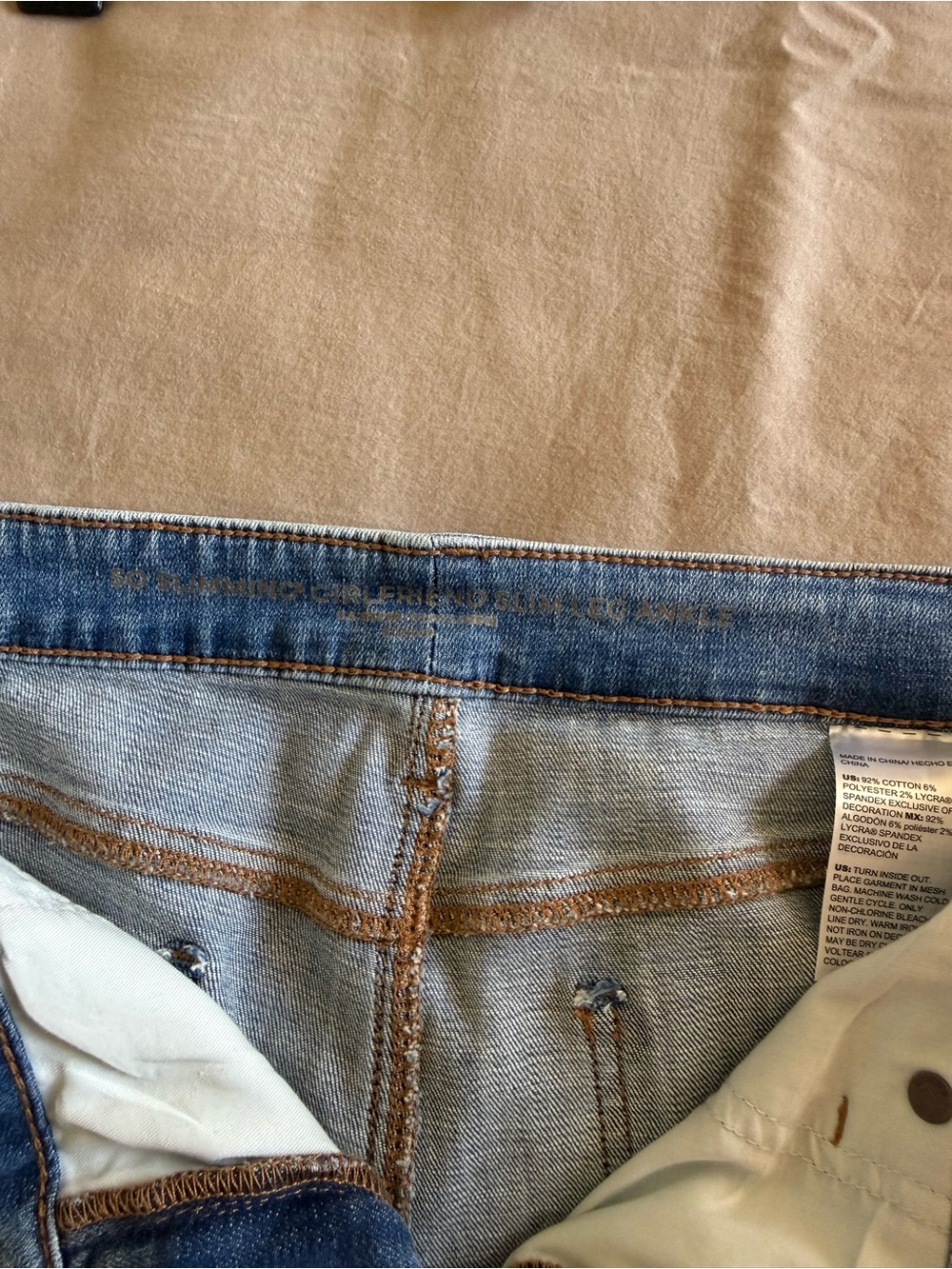 Chico's Light Blue Straight-Leg Jeans with Red Floral Embroidery - Picture 3 of 6